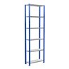 Schulte Grundregal Steckregal MULTIplus150 2500 x 750 x 300 mm 6 Fachböden Kreuzstrebe RAL 5010 enzianblau/verzinkt/verzinkt