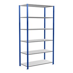 Schulte Grundregal Steckregal MULTIplus150 2500 x 1300 x 600 mm 6 Fachböden Kreuzstrebe RAL 5010 enzianblau/verzinkt