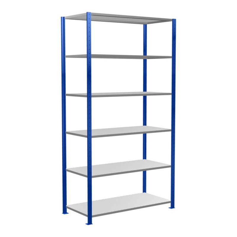 Schulte Grundregal Steckregal MULTIplus150 2500 x 1300 x 600 mm 6 Fachböden Kreuzstrebe RAL 5010 enzianblau/verzinkt