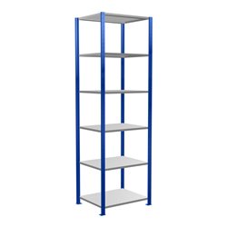 Schulte Grundregal Steckregal MULTIplus150 2500 x 750 x 600 mm 6 Fachböden Kreuzstrebe RAL 5010 enzianblau/verzinkt/verzinkt