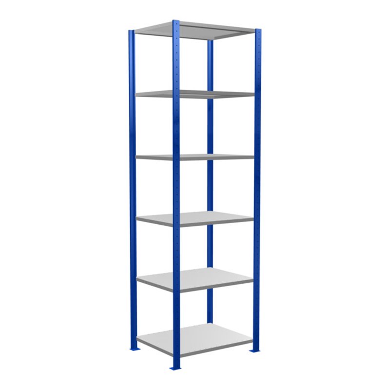 Schulte Grundregal Steckregal MULTIplus150 2500 x 750 x 600 mm 6 Fachböden Kreuzstrebe RAL 5010 enzianblau/verzinkt/verzinkt