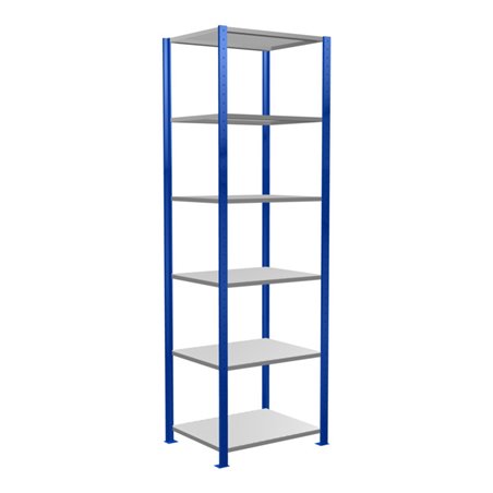 Schulte Grundregal Steckregal MULTIplus150 2500 x 750 x 600 mm 6 Fachböden Kreuzstrebe RAL 5010 enzianblau/verzinkt/verzinkt