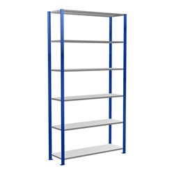 Schulte Grundregal Steckregal MULTIplus150 2500 x 1300 x 400 mm 6 Fachböden Kreuzstrebe RAL 5010 enzianblau/verzinkt