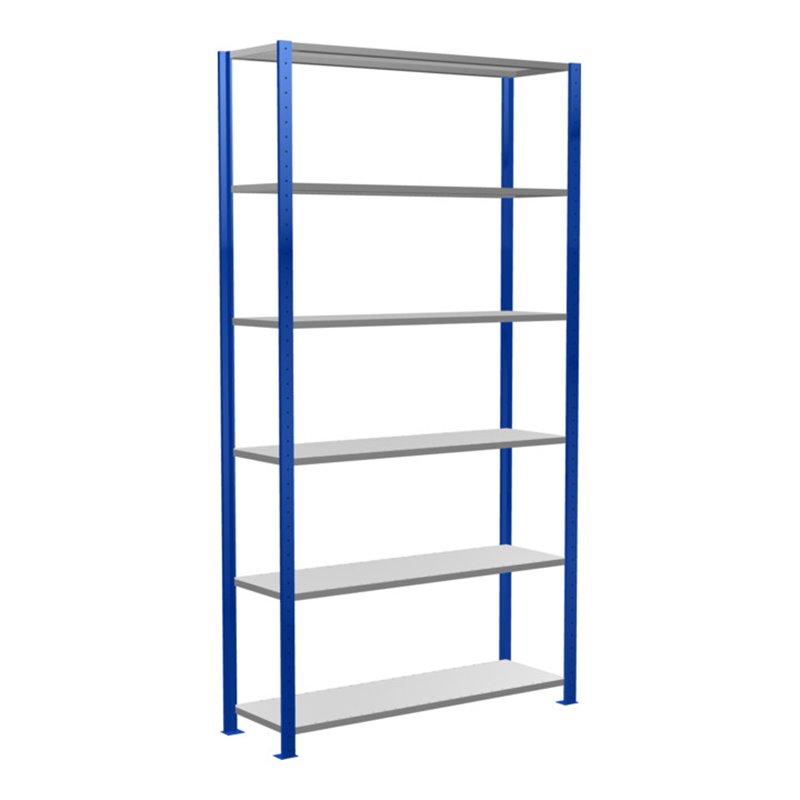 Schulte Grundregal Steckregal MULTIplus150 2500 x 1300 x 400 mm 6 Fachböden Kreuzstrebe RAL 5010 enzianblau/verzinkt