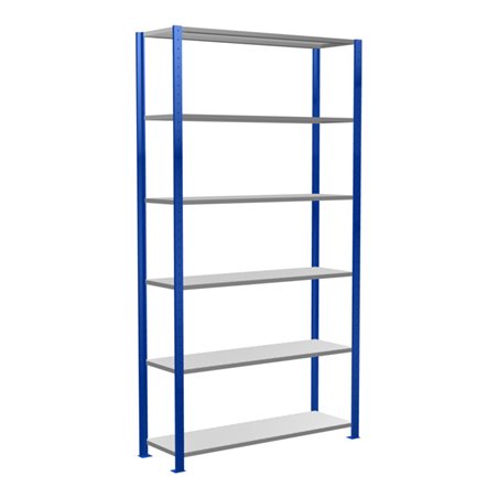 Schulte Grundregal Steckregal MULTIplus150 2500 x 1300 x 400 mm 6 Fachböden Kreuzstrebe RAL 5010 enzianblau/verzinkt