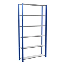 Schulte Grundregal Steckregal MULTIplus150 2500 x 1300 x 300 mm 6 Fachböden Kreuzstrebe RAL 5010 enzianblau/verzinkt
