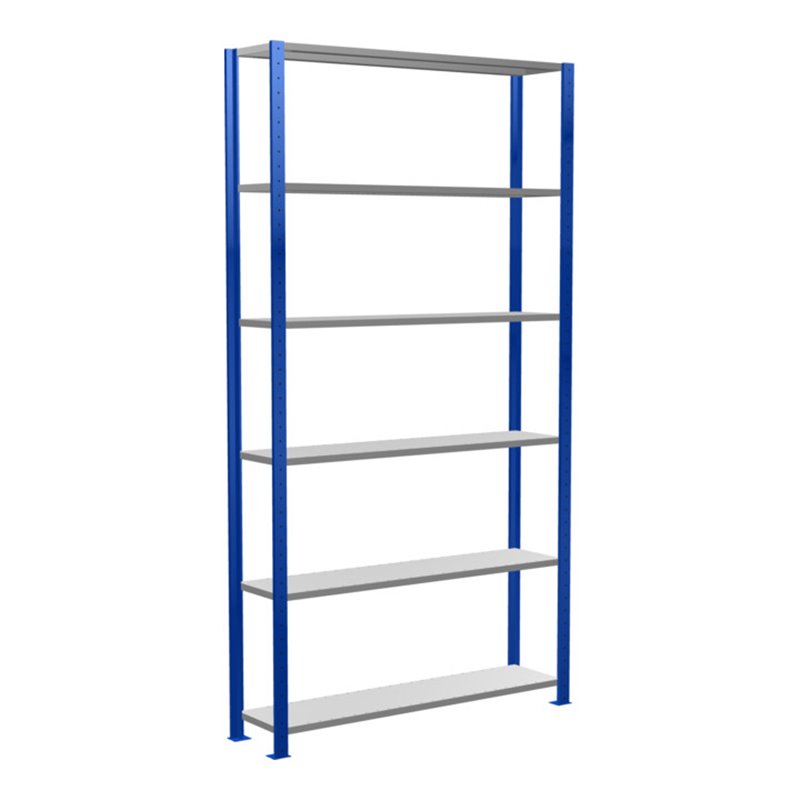 Schulte Grundregal Steckregal MULTIplus150 2500 x 1300 x 300 mm 6 Fachböden Kreuzstrebe RAL 5010 enzianblau/verzinkt