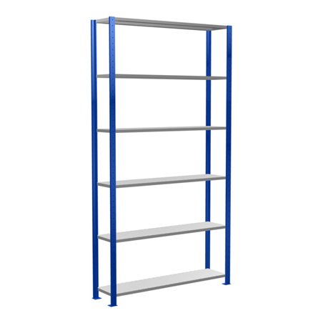 Schulte Grundregal Steckregal MULTIplus150 2500 x 1300 x 300 mm 6 Fachböden Kreuzstrebe RAL 5010 enzianblau/verzinkt