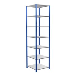 Schulte Grundregal Steckregal MULTIplus150 3000 x 750 x 800 mm 7 Fachböden Kreuzstrebe RAL 5010 enzianblau/verzinkt/verzinkt