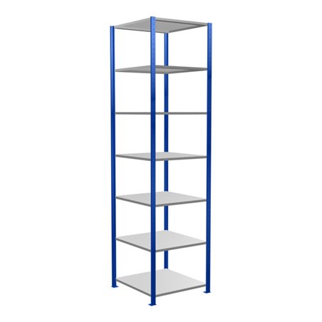 Schulte Grundregal Steckregal MULTIplus150 3000 x 750 x 800 mm 7 Fachböden Kreuzstrebe RAL 5010 enzianblau/verzinkt/verzinkt