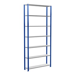 Schulte Grundregal Steckregal MULTIplus150 3000 x 1300 x 300 mm 7 Fachböden Kreuzstrebe RAL 5010 enzianblau/verzinkt