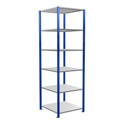 Schulte Grundregal Steckregal MULTIplus150 2500 x 750 x 800 mm 6 Fachböden Kreuzstrebe RAL 5010 enzianblau/verzinkt/verzinkt