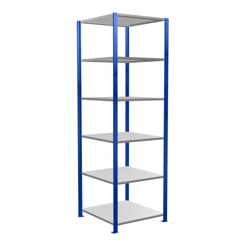 Schulte Grundregal Steckregal MULTIplus150 2500 x 750 x 800 mm 6 Fachböden Kreuzstrebe RAL 5010 enzianblau/verzinkt/verzinkt