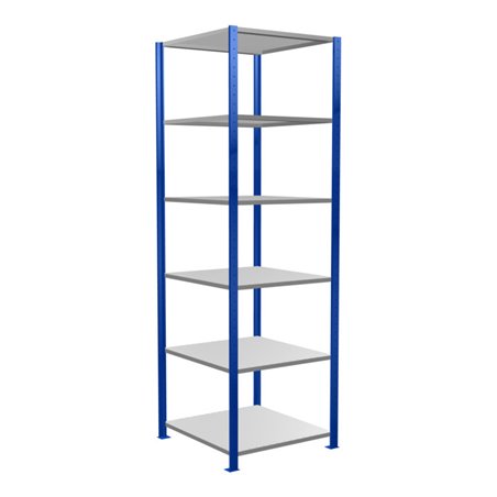 Schulte Grundregal Steckregal MULTIplus150 2500 x 750 x 800 mm 6 Fachböden Kreuzstrebe RAL 5010 enzianblau/verzinkt/verzinkt