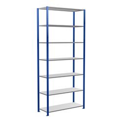 Schulte Grundregal Steckregal MULTIplus150 3000 x 1300 x 500 mm 7 Fachböden Kreuzstrebe RAL 5010 enzianblau/verzinkt