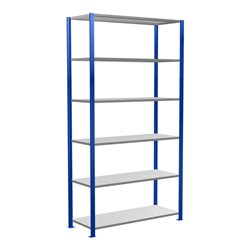 Schulte Grundregal Steckregal MULTIplus150 2500 x 1300 x 500 mm 6 Fachböden Kreuzstrebe RAL 5010 enzianblau/verzinkt