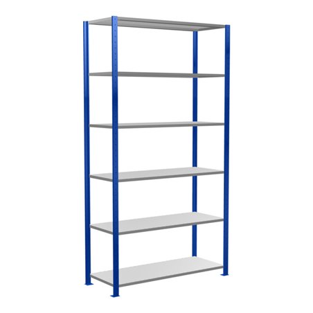 Schulte Grundregal Steckregal MULTIplus150 2500 x 1300 x 500 mm 6 Fachböden Kreuzstrebe RAL 5010 enzianblau/verzinkt