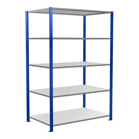Schulte Grundregal Steckregal MULTIplus150 2000 x 1300 x 800 mm 5 Fachböden Kreuzstrebe RAL 5010 enzianblau/verzinkt