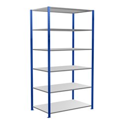 Schulte Grundregal Steckregal MULTIplus150 2500 x 1300 x 800 mm 6 Fachböden Kreuzstrebe RAL 5010 enzianblau/verzinkt