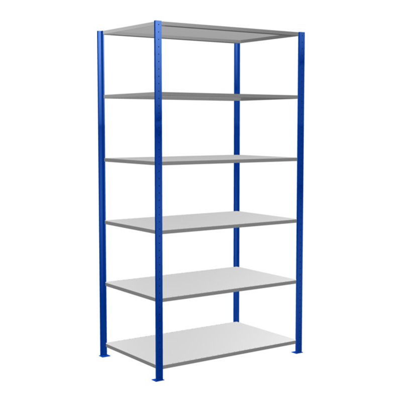 Schulte Grundregal Steckregal MULTIplus150 2500 x 1300 x 800 mm 6 Fachböden Kreuzstrebe RAL 5010 enzianblau/verzinkt