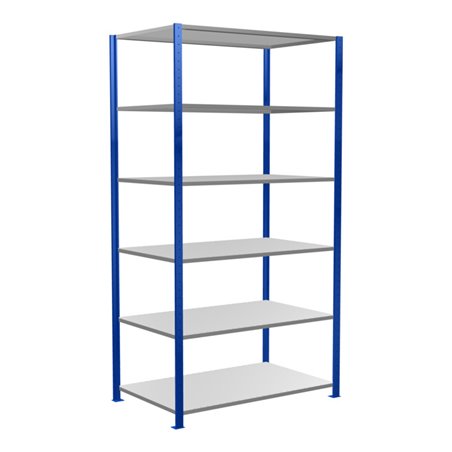 Schulte Grundregal Steckregal MULTIplus150 2500 x 1300 x 800 mm 6 Fachböden Kreuzstrebe RAL 5010 enzianblau/verzinkt