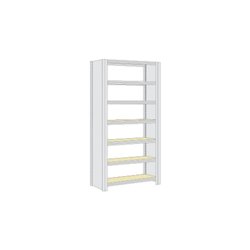 Regalwerk Standard Archivregal mit Vollblechwänden, Grundfeld mit 7 Paneel-Fachebenen mit Spanboden, Fachlast 250 kg, B xTxH 100