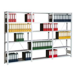 Regalwerk Standard Büroregal, Grundfeld lichtgrau RAL 7035, 7 Stahlfachböden, Fachlast 150 kg, BxTxH 1005x300x2325 mm
