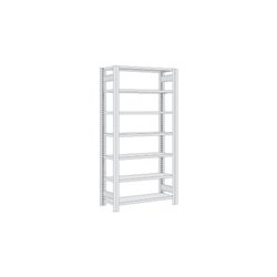 Regalwerk Standard Büroregal, Grundfeld lichtgrau RAL 7035, 7 Stahlfachböden, Fachlast 150 kg, BxTxH 1285x300x2325 mm