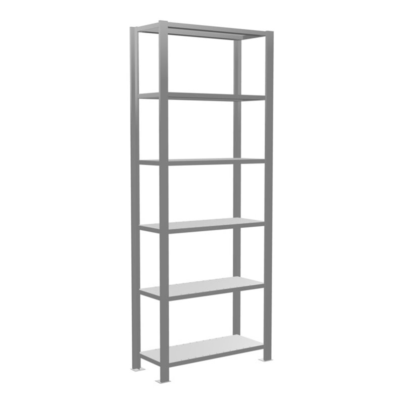 Schulte Grundregal Büro-Steckregal MULTIplus85 2000 x 750 x 300 mm 6 Fachböden Kreuzstrebe verzinkt ohne Anschlagleiste