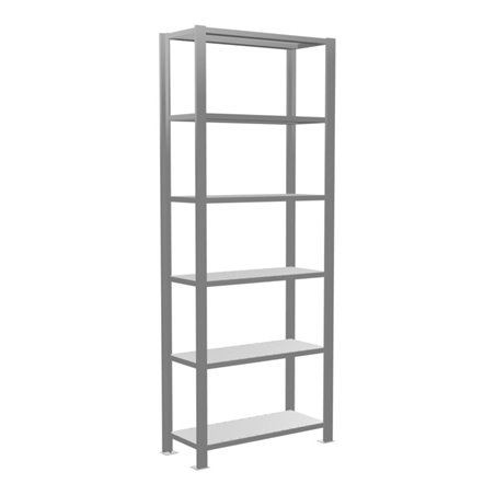 Schulte Grundregal Büro-Steckregal MULTIplus85 2000 x 750 x 300 mm 6 Fachböden Kreuzstrebe verzinkt ohne Anschlagleiste