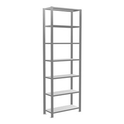 Schulte Grundregal Büro-Steckregal MULTIplus85 2300 x 750 x 300 mm 7 Fachböden Kreuzstrebe verzinkt ohne Anschlagleiste