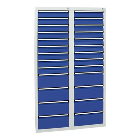 Stumpf Schubladenschrank Serie STS 410, 26 Schubladen enzianblau (18x100, 8x200mm)