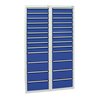 Stumpf Schubladenschrank Serie STS 410, 26 Schubladen enzianblau (18x100, 8x200mm)