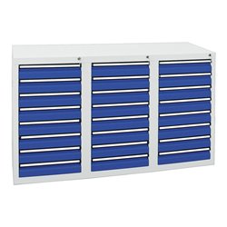 Stumpf Schubladenschrank Serie STS 410, 24 Schubladen enzianblau (24x100mm)