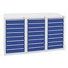 Stumpf Schubladenschrank Serie STS 410, 24 Schubladen enzianblau (24x100mm)