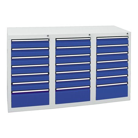 Stumpf Schubladenschrank Serie STS 410, 21 Schubladen enzianblau (18x100, 3x200mm)