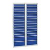 Stumpf Schubladenschrank Serie STS 410, 30 Schubladen enzianblau (26x100, 4x200mm)