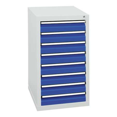 Stumpf Schubladenschrank Serie STS 410, 8 Schubladen enzianblau (8x100mm)