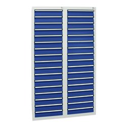 Stumpf Schubladenschrank Serie STS 410, 34 Schubladen enzianblau (34x100mm)