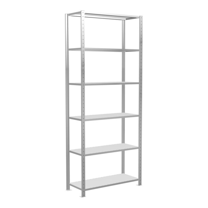 Schulte Grundregal Steckregal MULTIplus150 2500 x 1000 x 400 mm 6 Fachböden Kreuzstrebe RAL 7035 lichtgrau