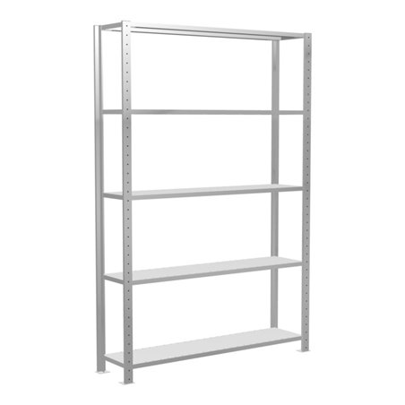 Schulte Grundregal Steckregal MULTIplus150 2000 x 1300 x 300 mm 5 Fachböden Kreuzstrebe RAL 7035 lichtgrau