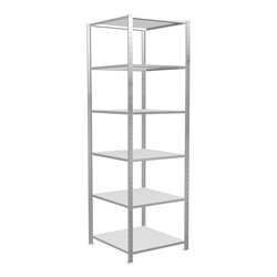 Schulte Grundregal Steckregal MULTIplus150 2500 x 750 x 800 mm 6 Fachböden Kreuzstrebe RAL 7035 lichtgrau