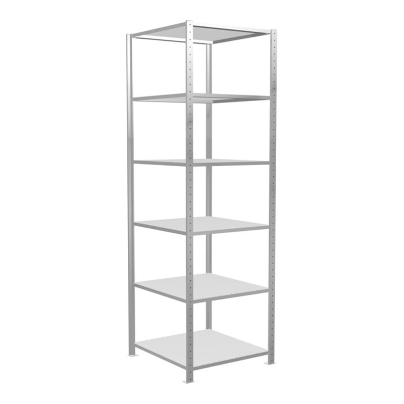 Schulte Grundregal Steckregal MULTIplus150 2500 x 750 x 800 mm 6 Fachböden Kreuzstrebe RAL 7035 lichtgrau