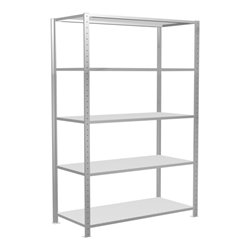 Schulte Grundregal Steckregal MULTIplus150 2000 x 1300 x 600 mm 5 Fachböden Kreuzstrebe RAL 7035 lichtgrau