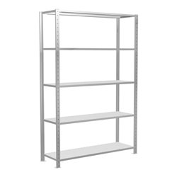 Schulte Grundregal Steckregal MULTIplus150 2000 x 1300 x 400 mm 5 Fachböden Kreuzstrebe RAL 7035 lichtgrau