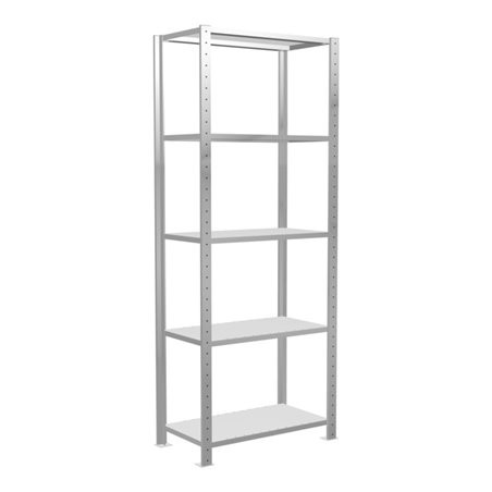 Schulte Grundregal Steckregal MULTIplus150 2000 x 750 x 400 mm 5 Fachböden Kreuzstrebe RAL 7035 lichtgrau