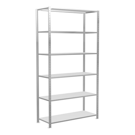Schulte Grundregal Steckregal MULTIplus150 2500 x 1300 x 500 mm 6 Fachböden Kreuzstrebe RAL 7035 lichtgrau