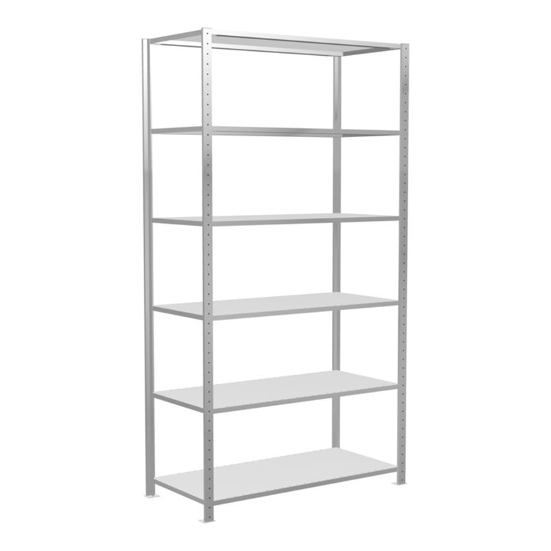 Schulte Grundregal Steckregal MULTIplus150 2500 x 1300 x 600 mm 6 Fachböden Kreuzstrebe RAL 7035 lichtgrau