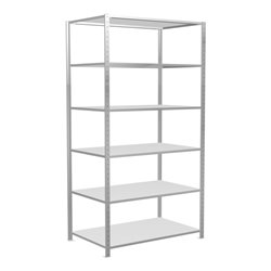 Schulte Grundregal Steckregal MULTIplus150 2500 x 1300 x 800 mm 6 Fachböden Kreuzstrebe RAL 7035 lichtgrau