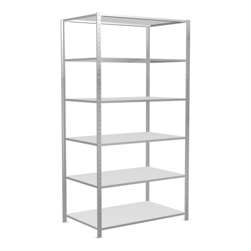 Schulte Grundregal Steckregal MULTIplus150 2500 x 1300 x 800 mm 6 Fachböden Kreuzstrebe RAL 7035 lichtgrau